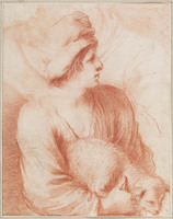 H 030
<br/>
Jongen, halffiguur, met lam in de armen
<br/>
<em>Guercino (1591-1666)</em>